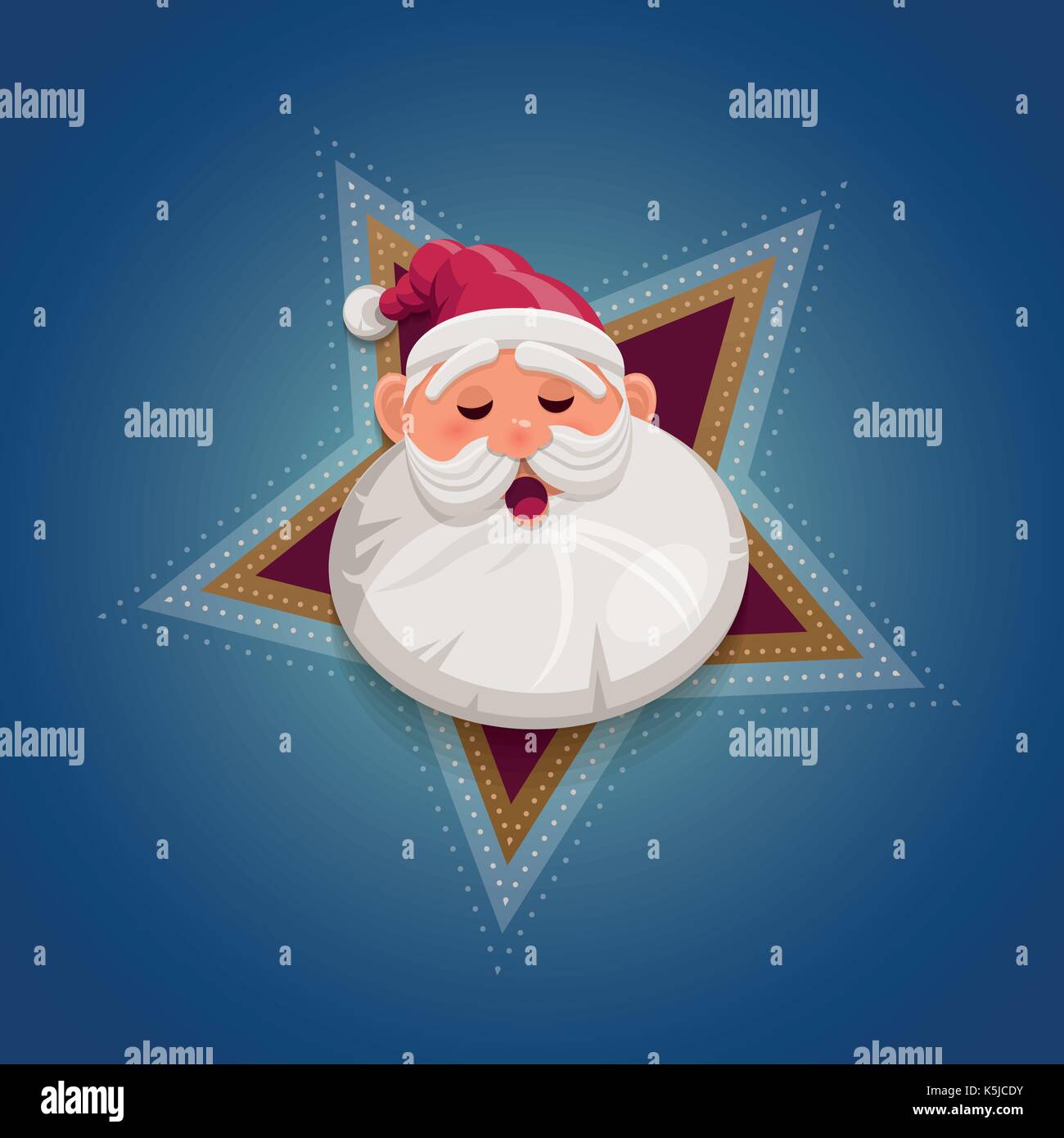 Santa claus Porträt. Gesichtsausdruck. Vector Illustration. Stock Vektor