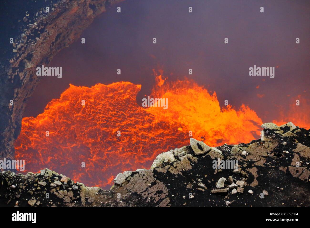 Vulkan Masaya aktiven Lavasee Nicaragua Stockfoto