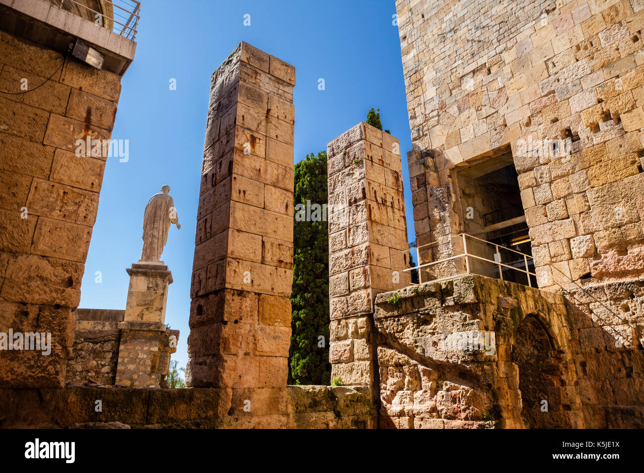 Römische Statue in Tarragona Stockfoto