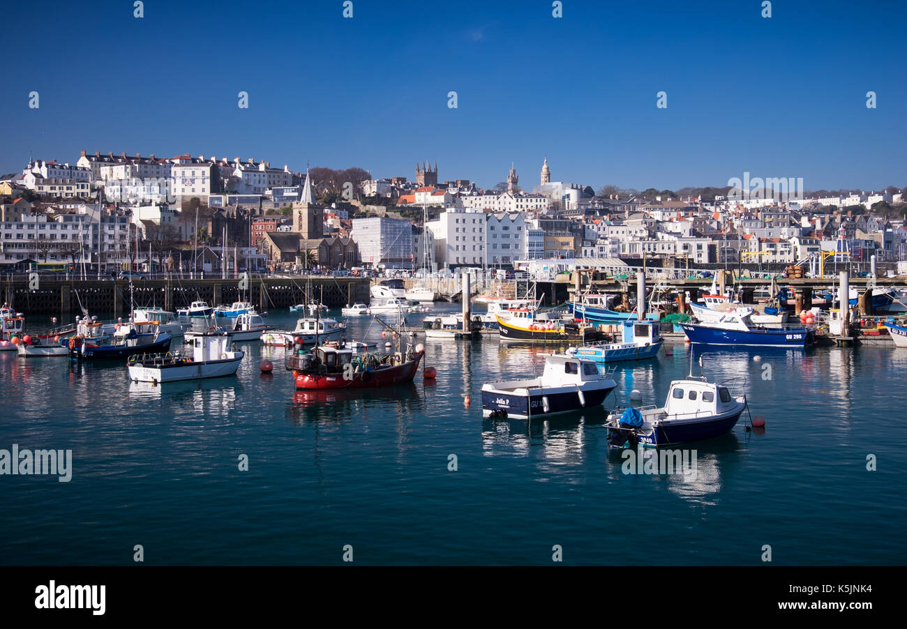 St. Peter Port auf Guernsey Stockfoto
