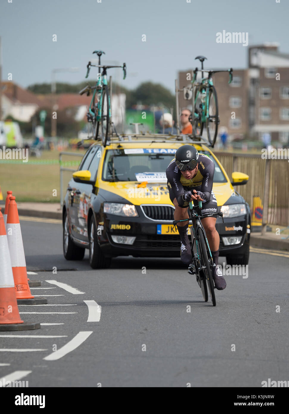 Dylan GROENEWEGEN, Lotto Jumbo, Tour durch Großbritannien Radrennen Stufe 5 timetrial in Clacton-on-Sea, Großbritannien Stockfoto