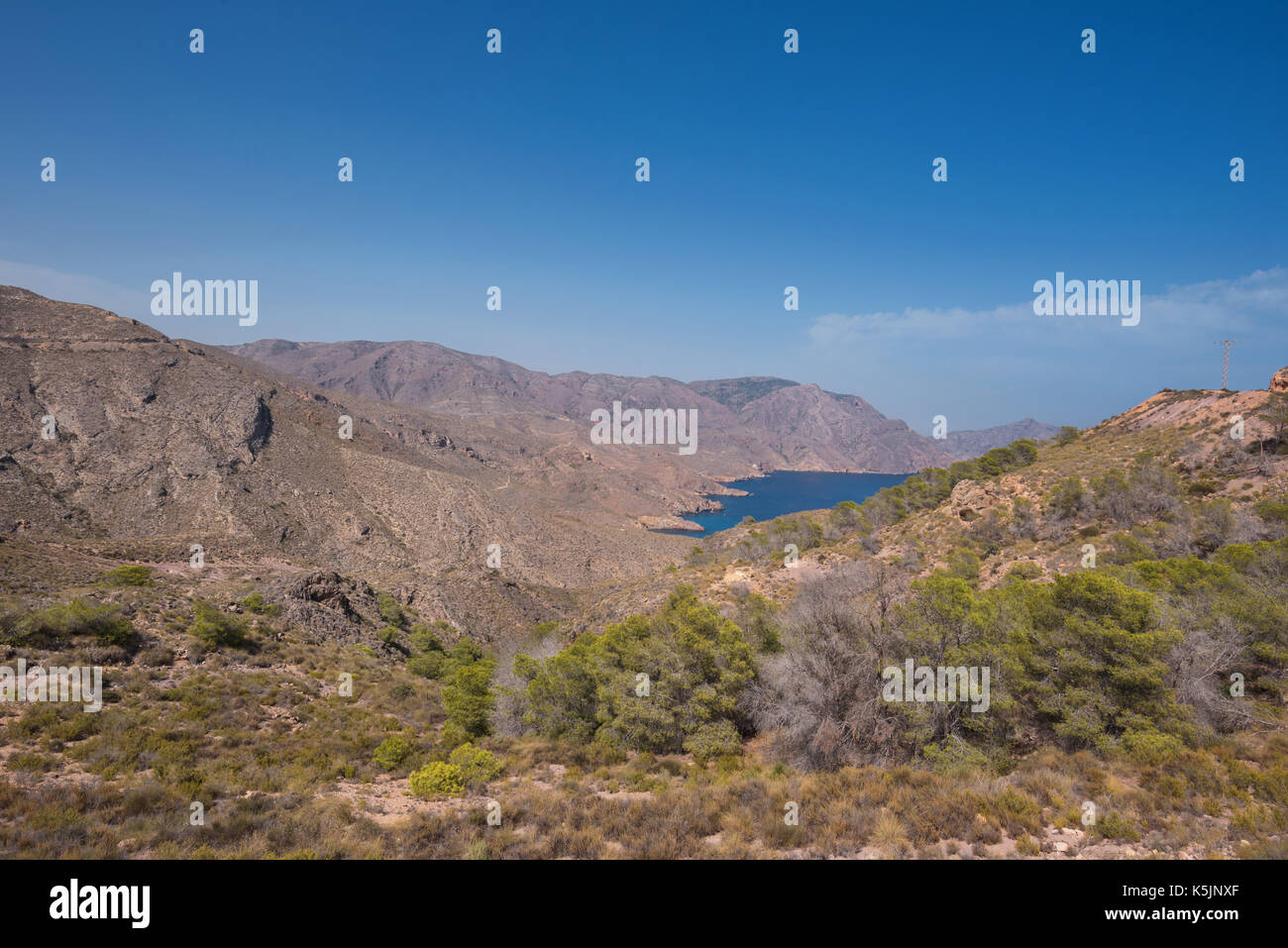 La Azohia Berglandschaft in Cartagena Bay, Region Murcia, Spanien. Stockfoto