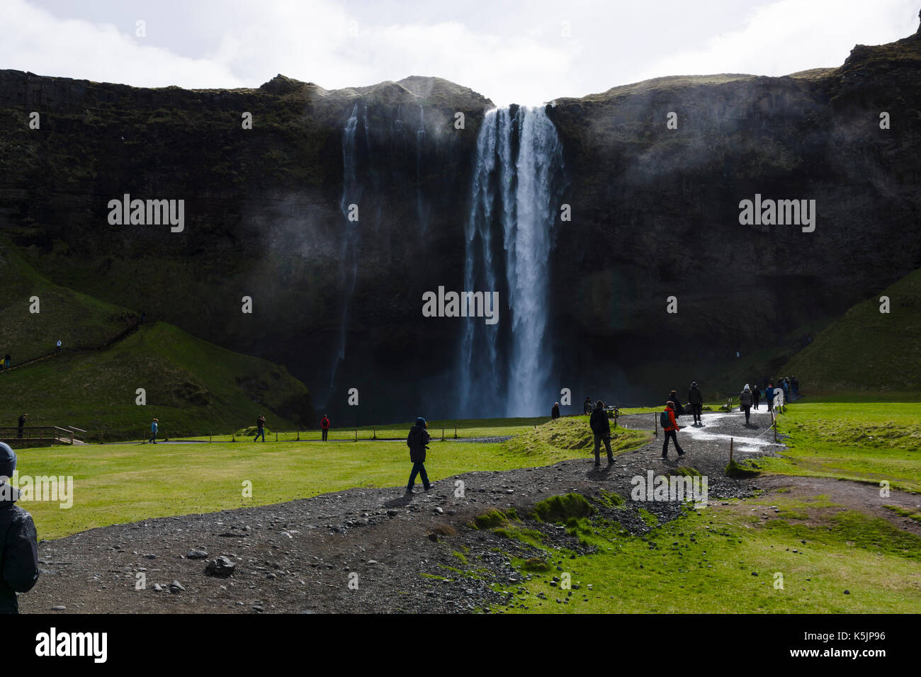 Wasserfall Seljalandsfoss, Island Stockfoto