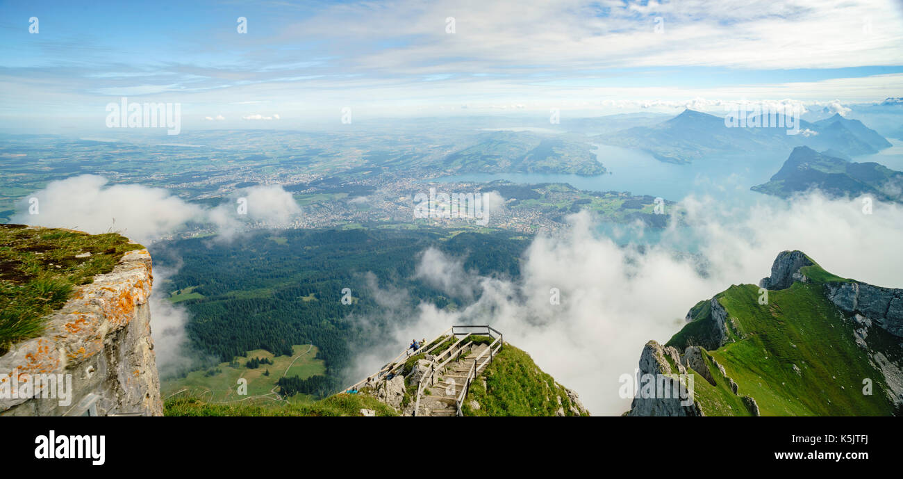 Herrliche Panoramalandschaft über den Pilatus, Luzerne, Schweiz Stockfoto