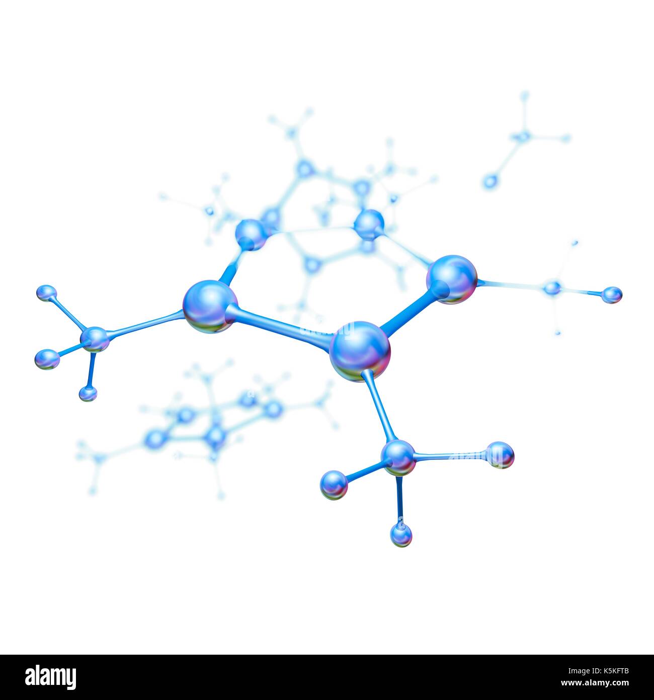 Abstrakte Molekülmodell, Illustration. Stockfoto
