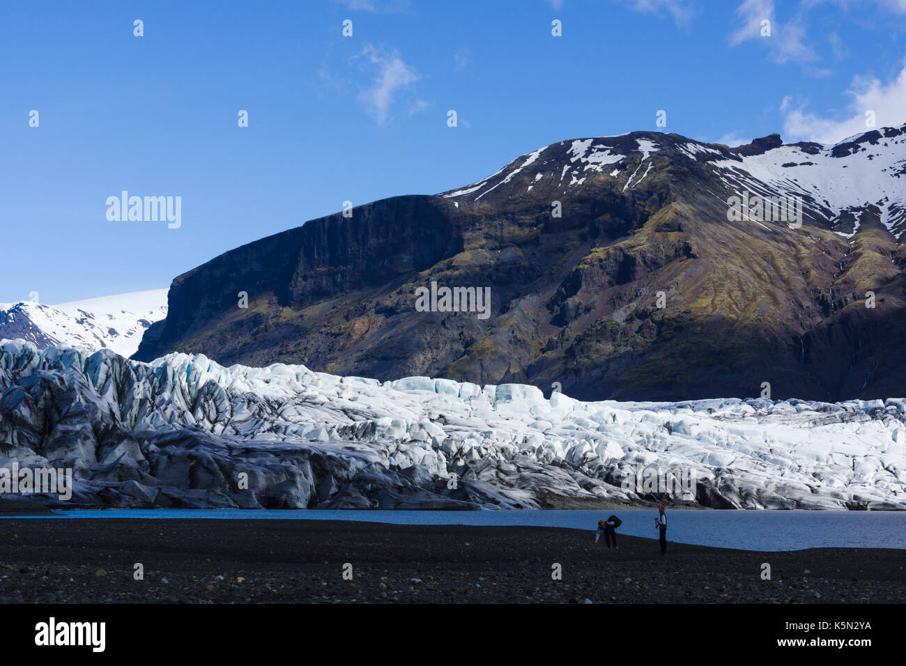 Skaftafellsjökull Gletscher, Skaftafell, Vatnajökull Nationalpark, Island Stockfoto