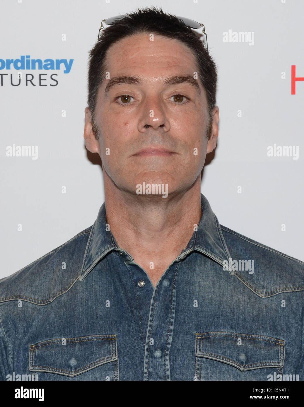 Schauspieler Thomas Gibson besucht Ed Asner Freunde Celebrity Poker Turnier, Autismus Gesellschaft Hayworth Los Angeles Showroom Citigroup Center Los Angeles September 9,2017. Stockfoto