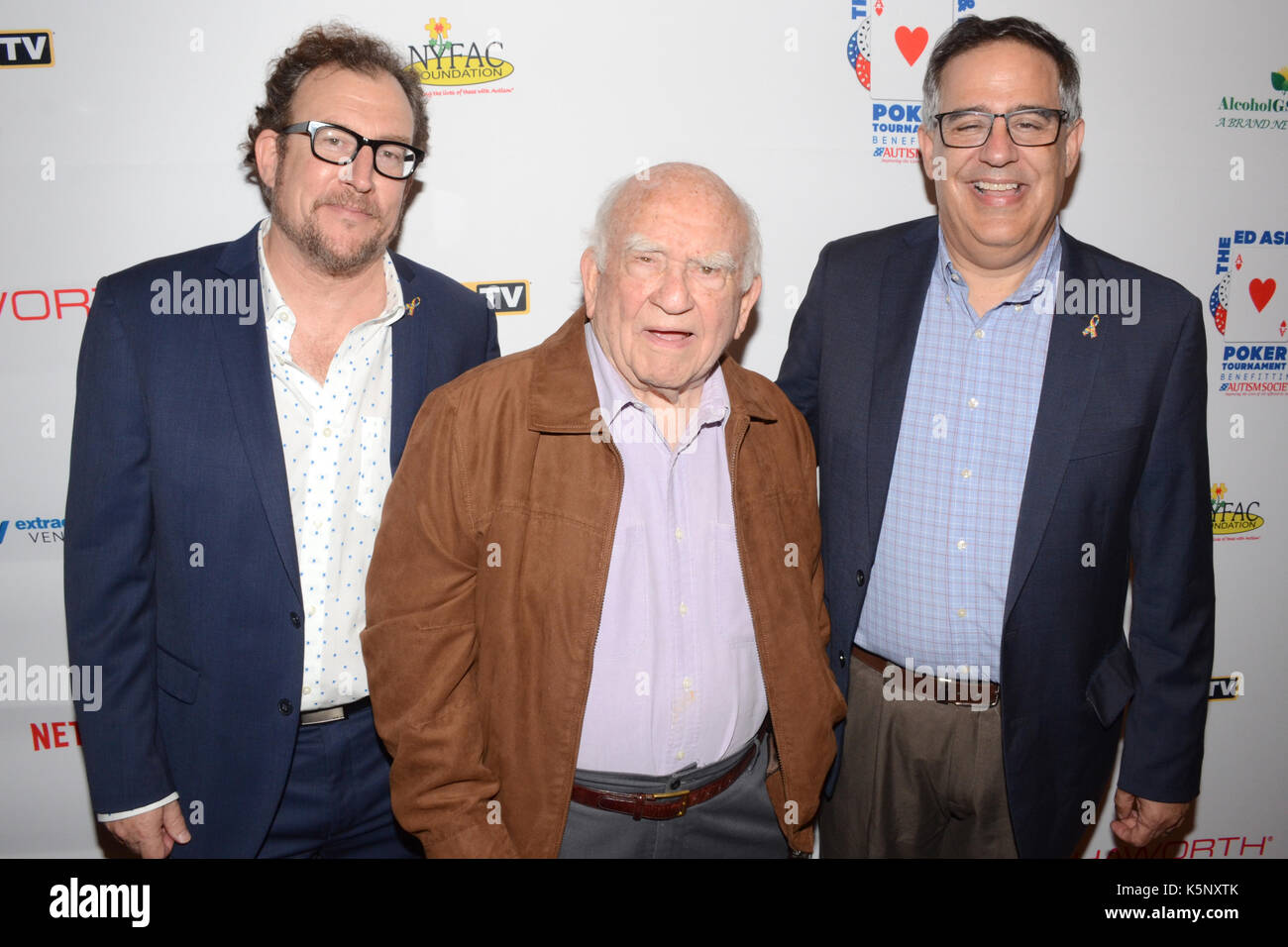 Matt Asner, Ed Asner Scott Badesch besucht Ed Asner Freunde Celebrity Poker Turnier, Autismus Gesellschaft Hayworth Los Angeles Showroom Citigroup Center Los Angeles September 9,2017. Stockfoto