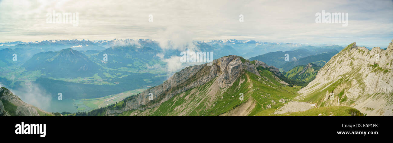 Super Panorama Landschaft über den Pilatus, Luzern, Schweiz Stockfoto
