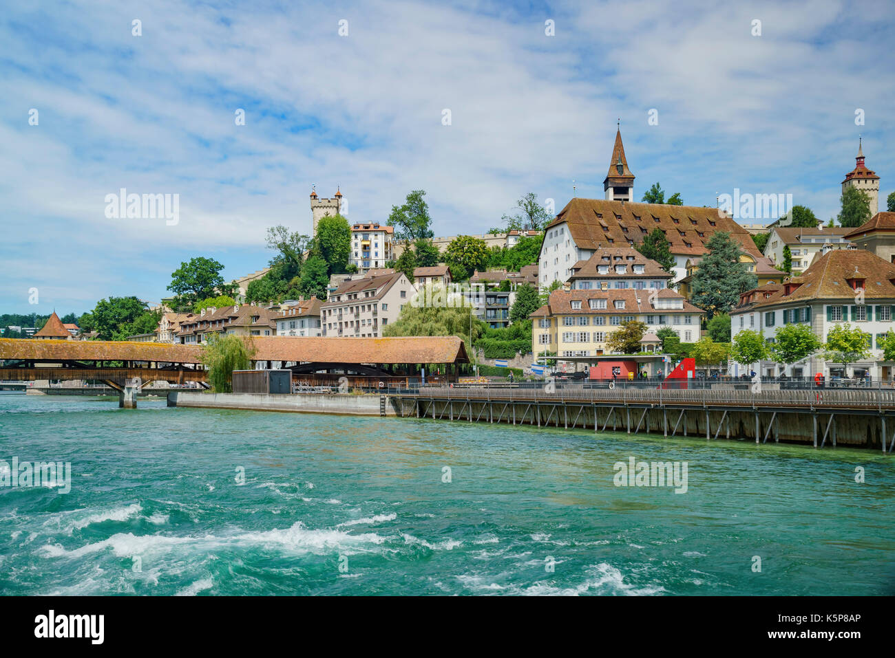 Die historische Spreuer Brücke bei Luzern, Schweiz Stockfoto