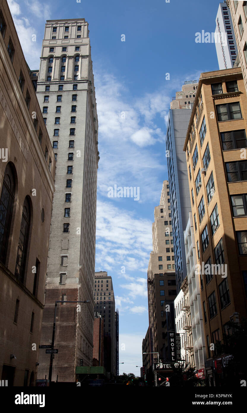 Greenwich Street und Gebäude in New York - USA Stockfoto