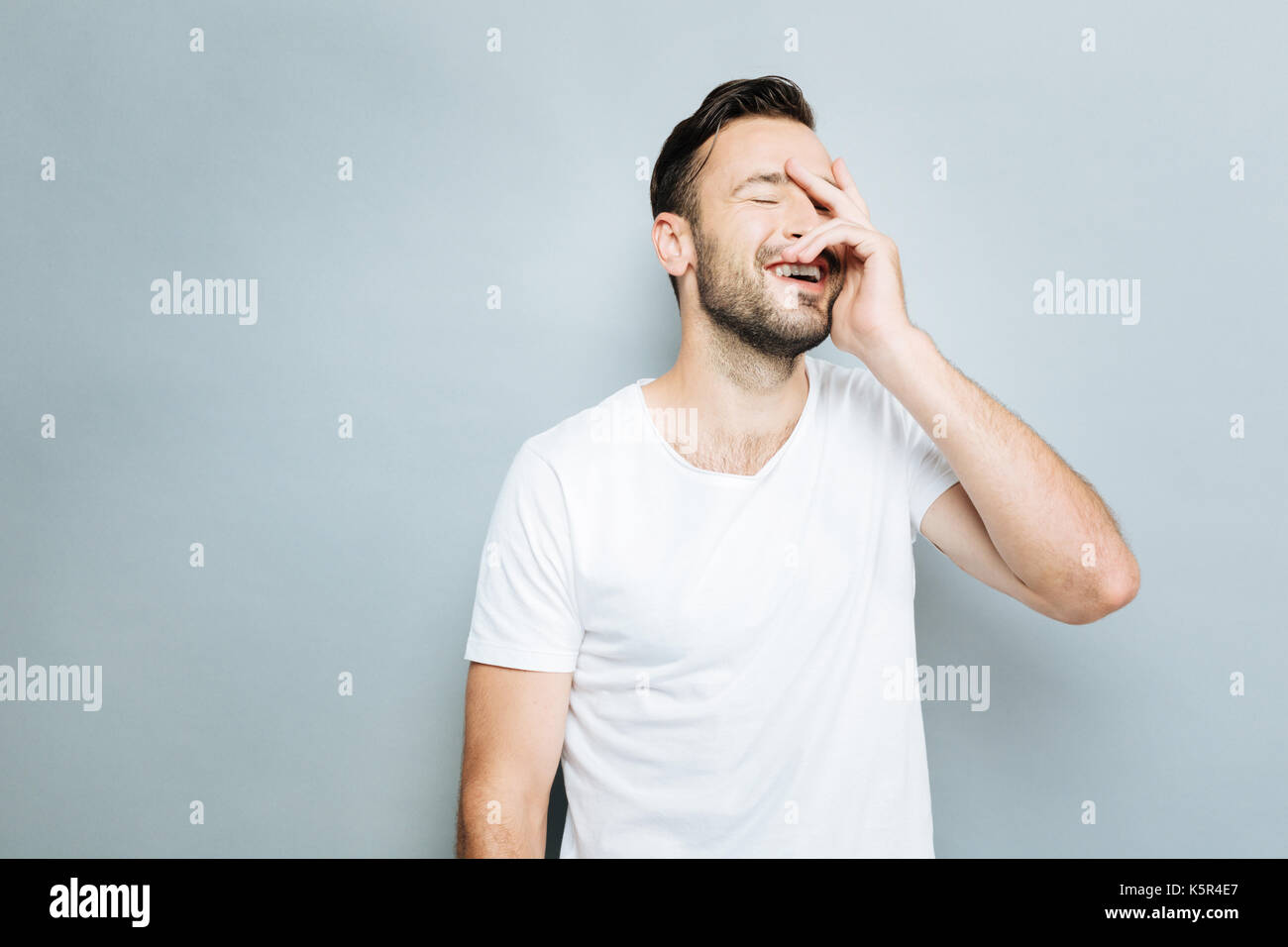 Freuen Kerl Gefühl Glück Im Moment Stockfoto