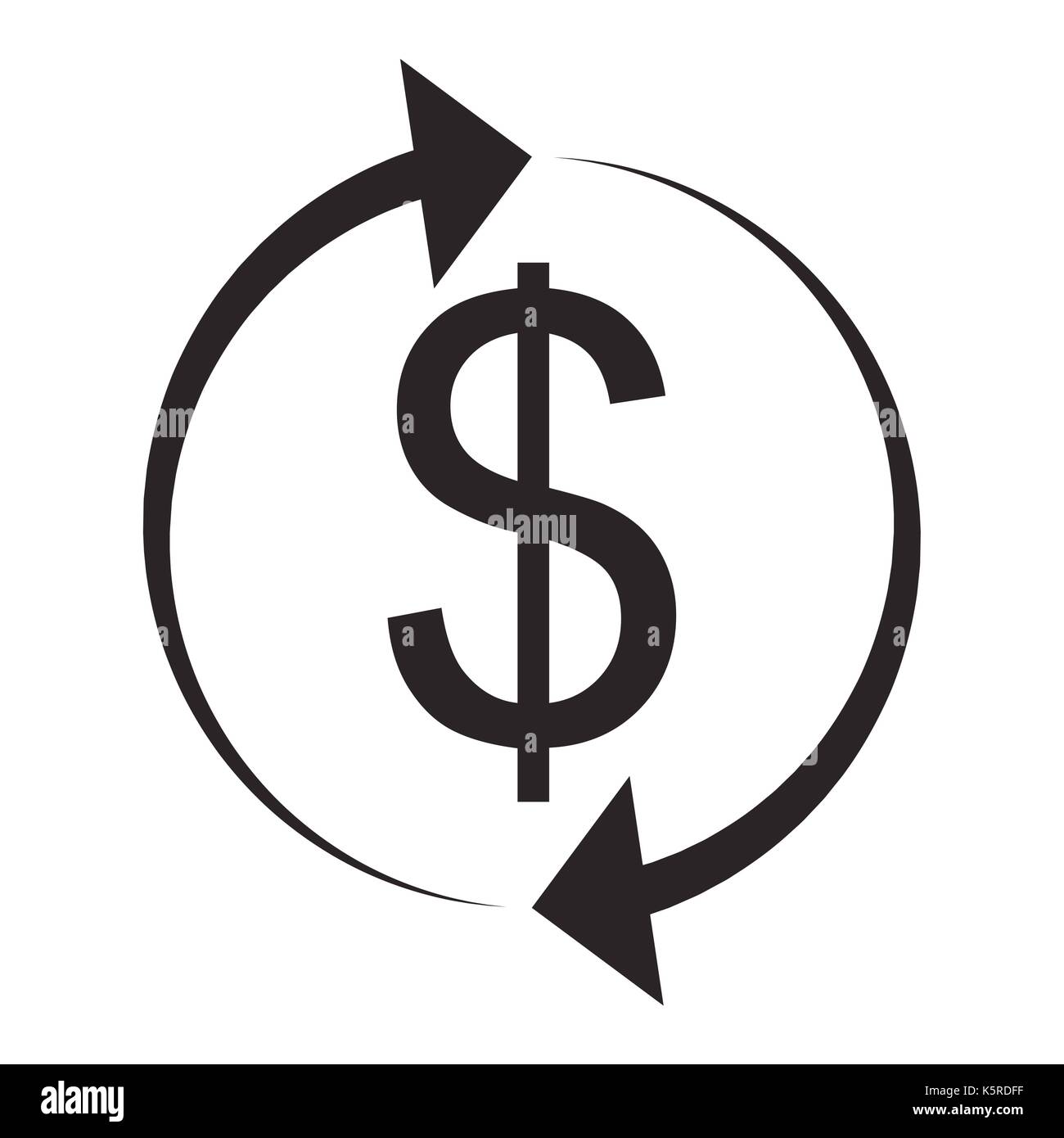 Austausch und Währungsumrechnung. Dollar Symbol. Exchange Symbol-, Swap- und Geldwechsel, Geben und Nehmen, Vektor, Abbildung Stock Vektor