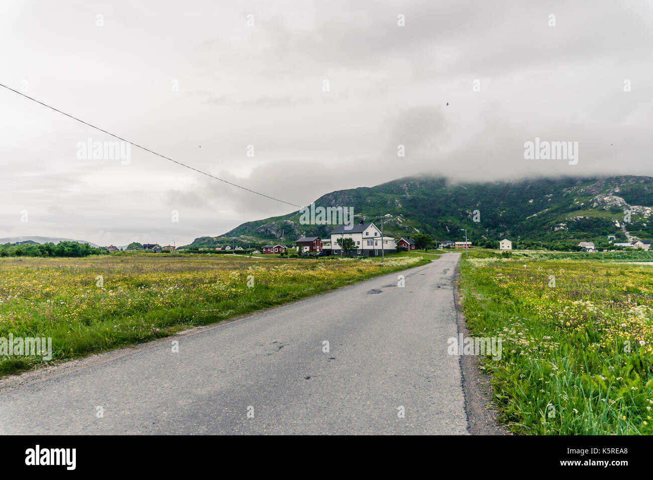 Landschaft von Dorf in Norwegen, Skandinavien Stockfoto