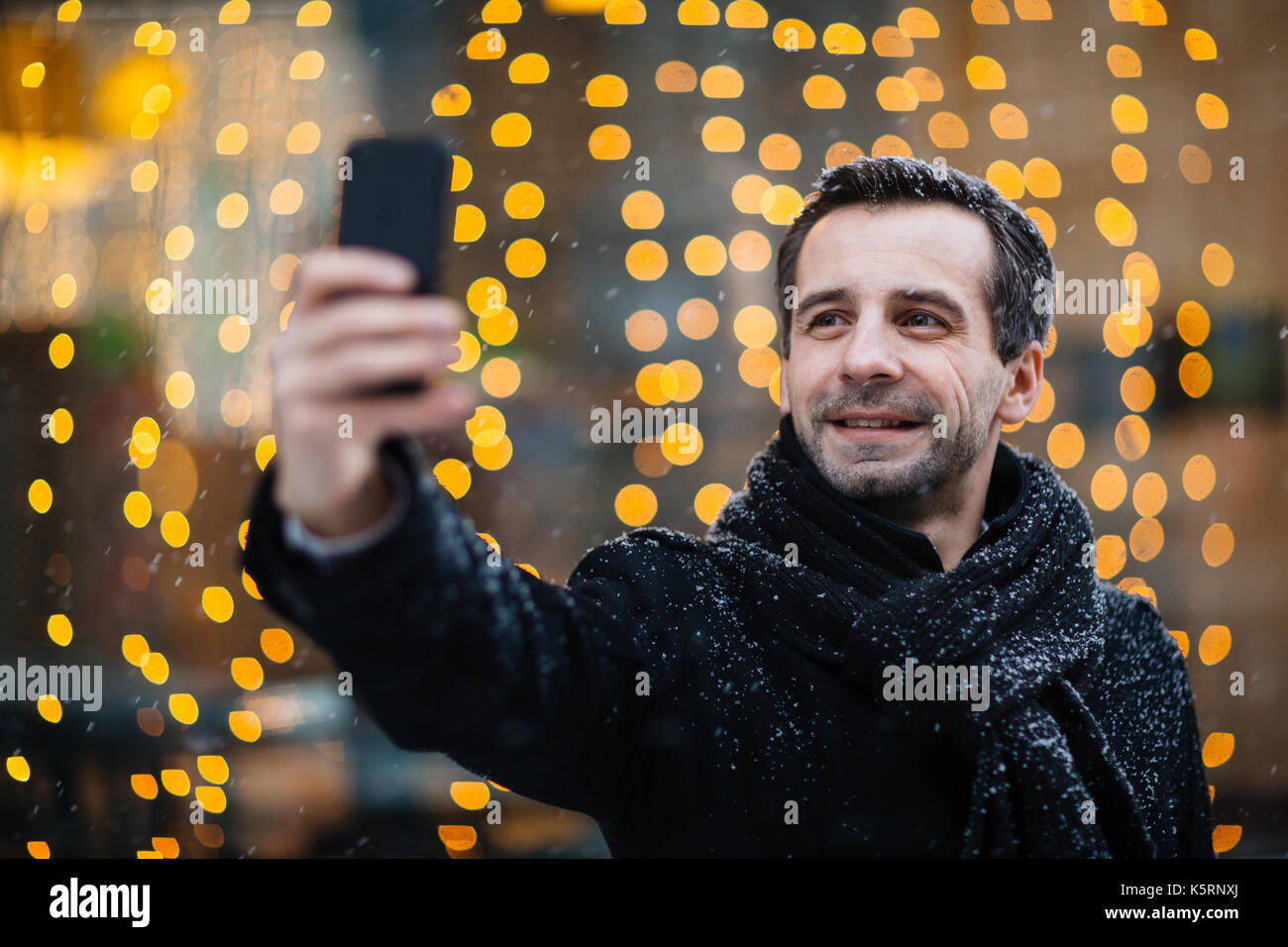 Die selfie im Freien Stockfoto