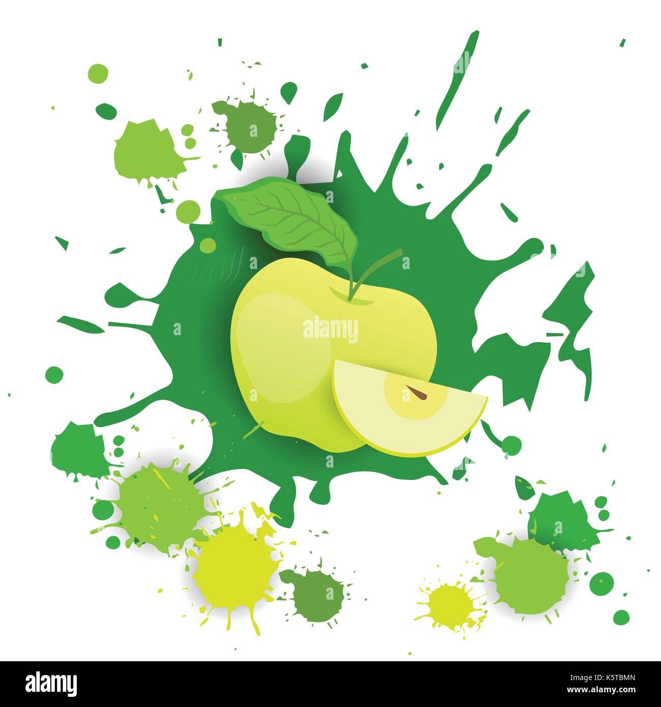 Apfel Obst Logo Aquarell Splash Design frische natürliche Nahrung Stock Vektor