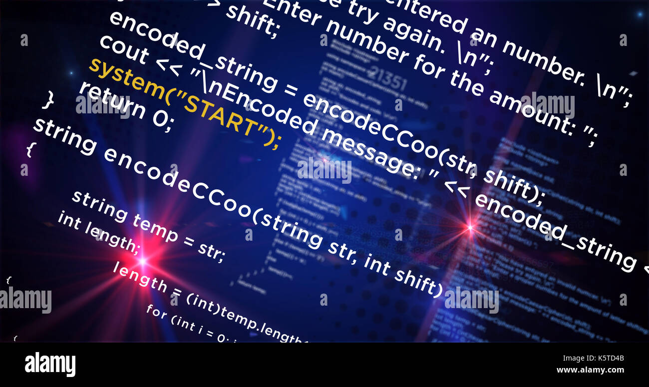 Computer Programmierung code und Technologie Konzept. Grosse Daten und Software abstrakt Hintergrund. Stockfoto