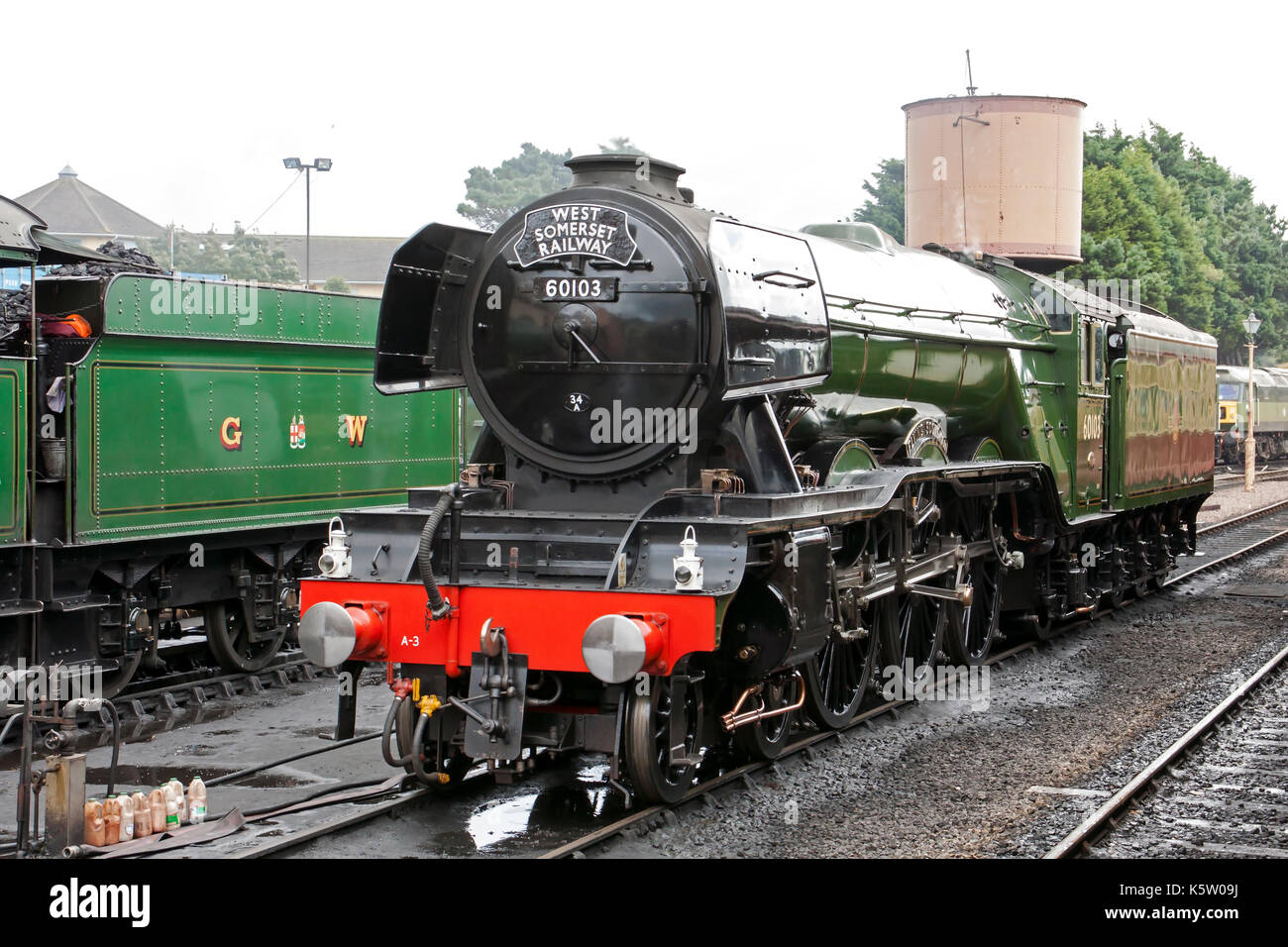 60103 Flying Scotsman an der West Somerset Railway Betrieb zwischen Bishops Lydeard und Minehead Stockfoto