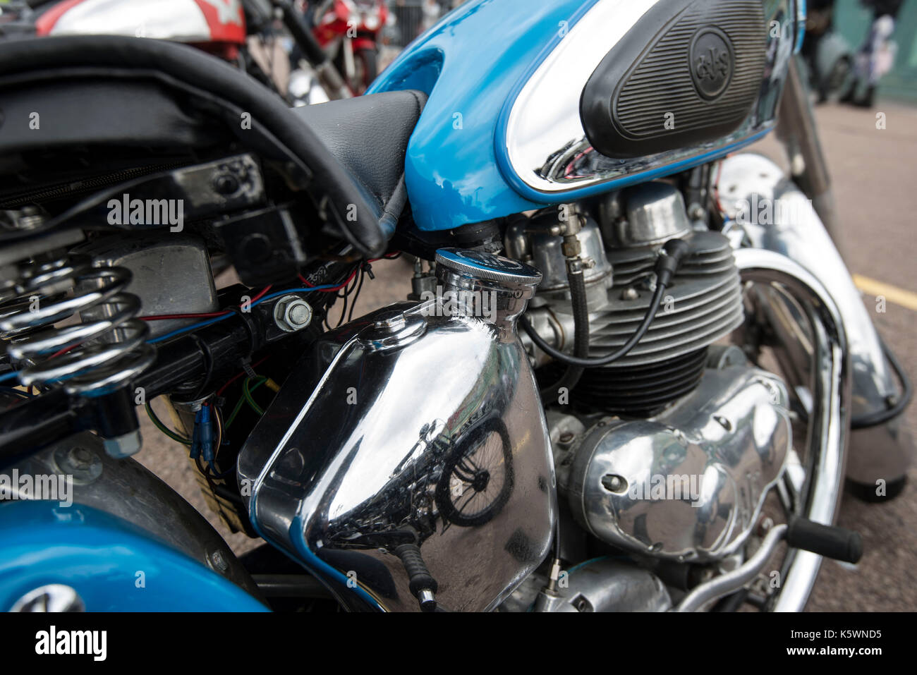 Ace Cafe Reunion 2017 Brighton Burn-Up, tausende Biker herab auf die Stadt Brighton, konvergierende auf Madeira Drive für den jährlichen Motorrad r Stockfoto