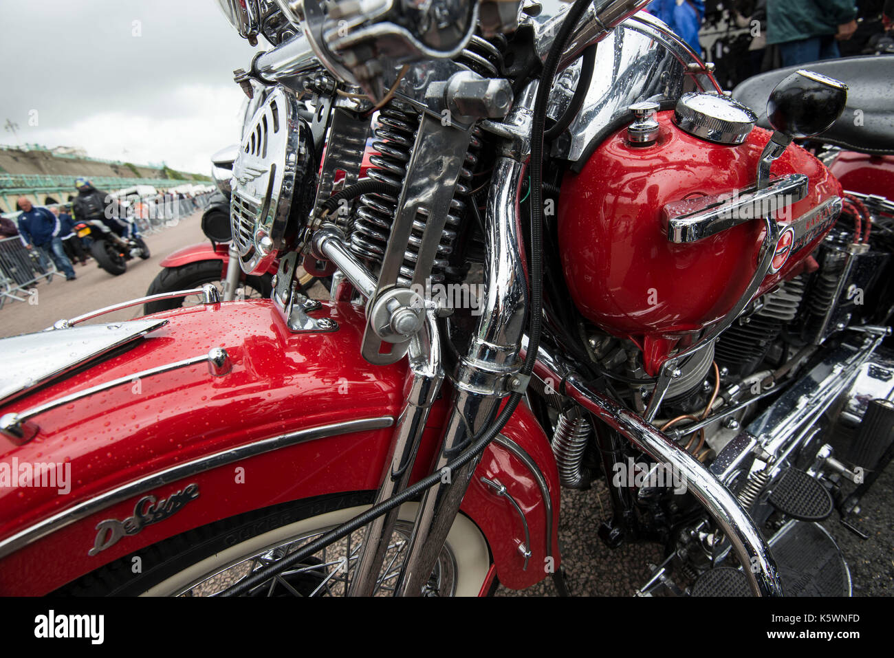 Ace Cafe Reunion 2017 Brighton Burn-Up, tausende Biker ritt in die Stadt Brighton, konvergierende auf Madeira Drive für den jährlichen Motorrad Stockfoto