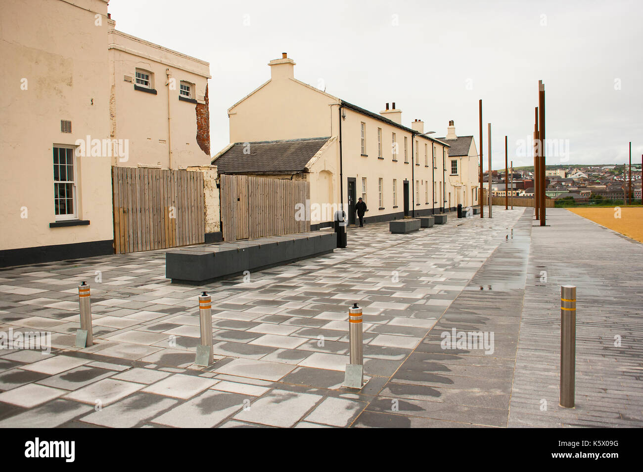 Die alte Ebrington Army Kaserne die ehemalige Heimat des britischen Armeeregiments South Wales Borderers in Londonderry in Nordirland Stockfoto
