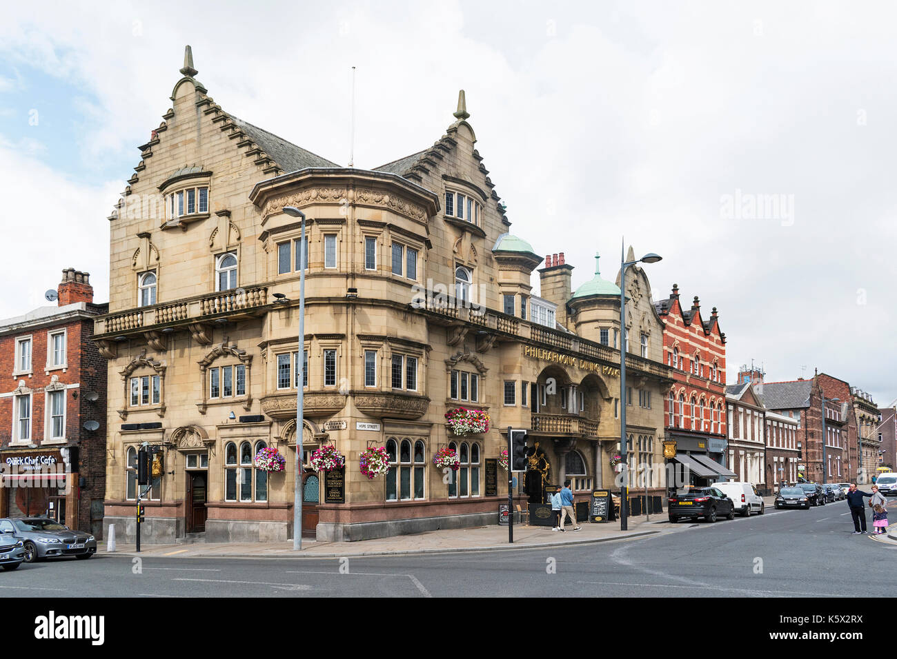 Die historische Philharmoniker Pub und Esszimmer an der Ecke der Hoffnung und hardman Straßen in Liverpool, England, Großbritannien, Großbritannien. Stockfoto