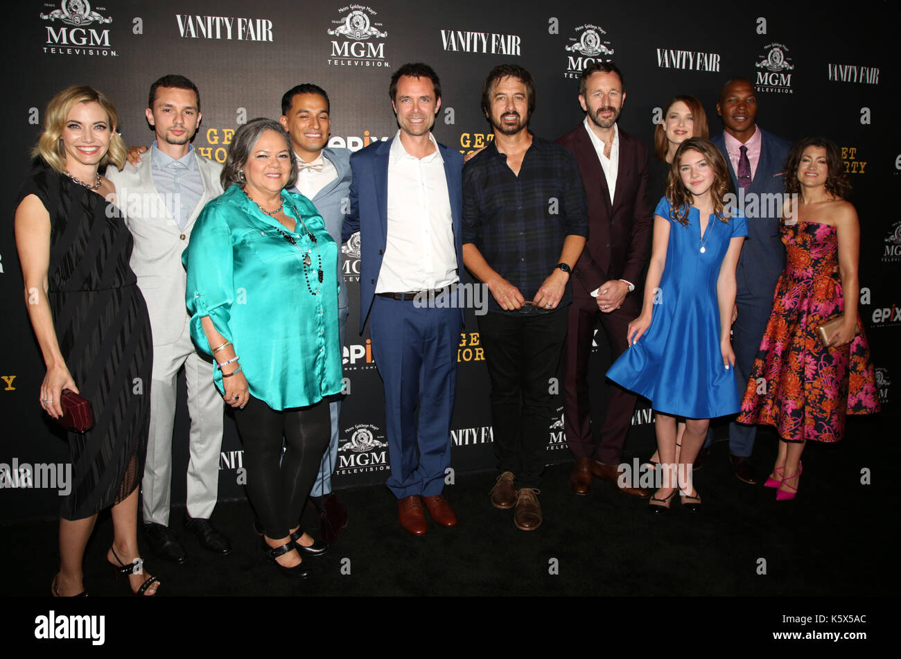 Red Carpet Premiere von epix Original Serie "Get Shorty" bei Pacific Design Center - Silver Screen Theater - Ankunft mit: Megan Stevenson, Sasha Feldman, Lidia Porto, Goya Robles, Davey Holmes, Ray Romano, Chris O'Dowd, Lucy Walters, Carolyn Dodd, Isaak, Sarah Zauntritte Wo: Los Angeles, California, United States Wann: 10 Aug 2017 Quelle: Brian/WENN.com Stockfoto