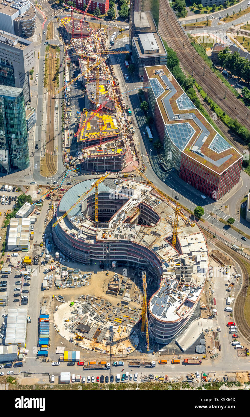 Baustelle für den Neubau der trivago-Zentrale in der Kesselstraße von Ed. Züblin AG im Medienhafen Düsseldorf im Norden Stockfoto