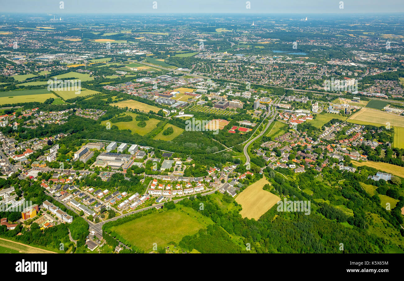 TechnologieParkDortmund auf dem Campus der Universität Dortmund, Dortmund, Ruhrgebiet, Nordrhein-Westfalen, Deutschland Dortmund, Europa, Luftbild Stockfoto