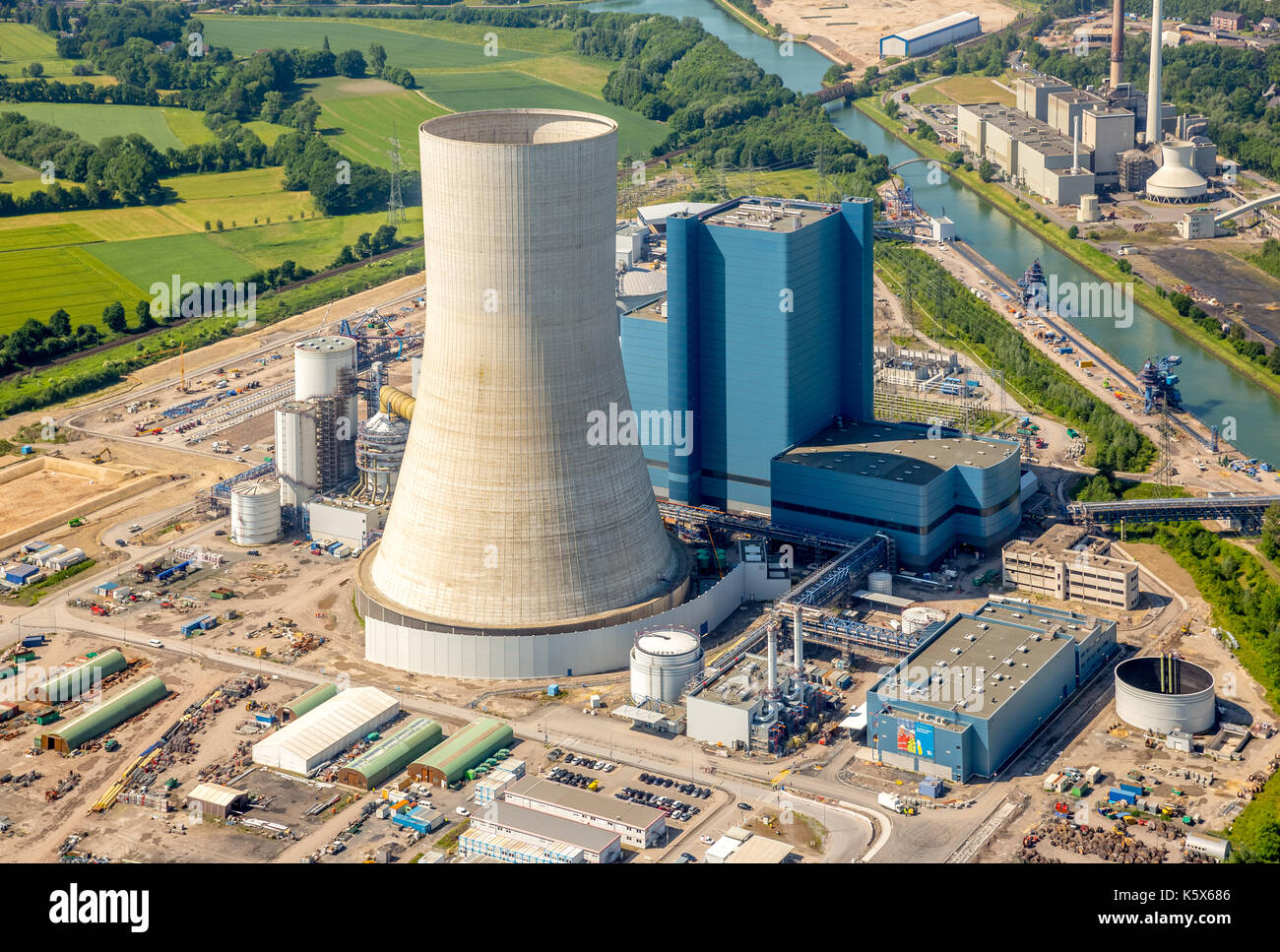 Datteln 4 Kraftwerk, Kohlekraftwerk, Baustopp, Termine, Ruhrgebiet, Nordrhein-Westfalen, Deutschland, Europa, Kohlekraftwerk pl Stockfoto