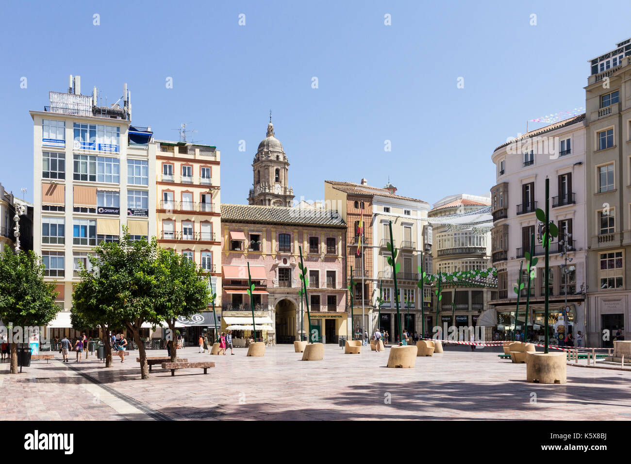 Plaza De La Constitución, Malaga, Spanien Stockfoto