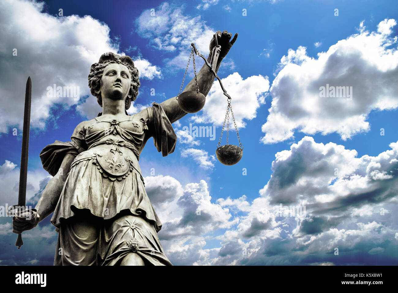 Waage der Gerechtigkeit Symbol - rechtliche Gesetz Konzept Bild Stockfoto