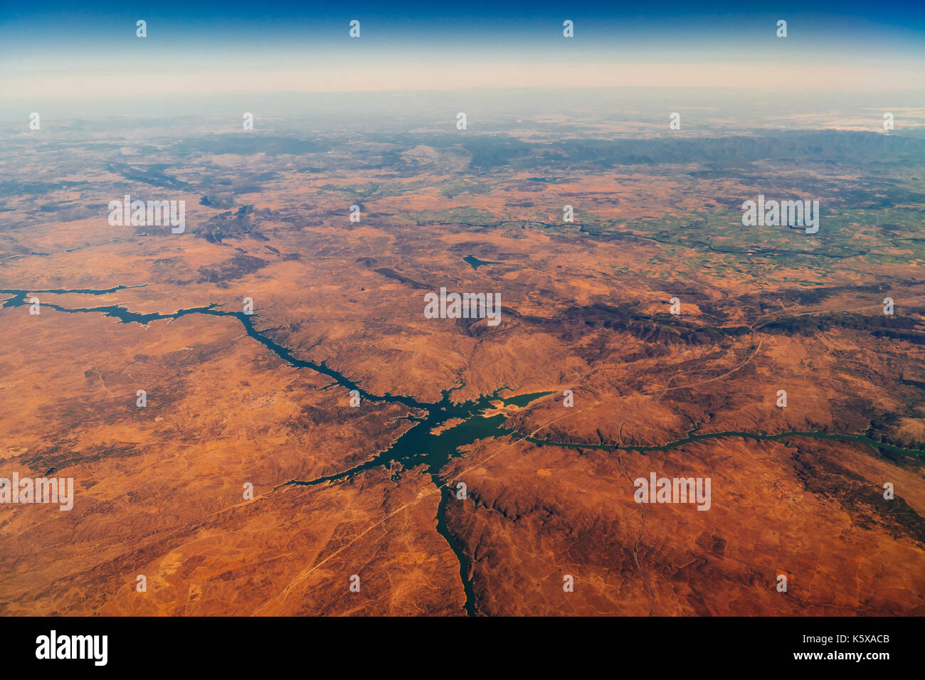 Satelliten des Planeten Erde Horizont Stockfoto