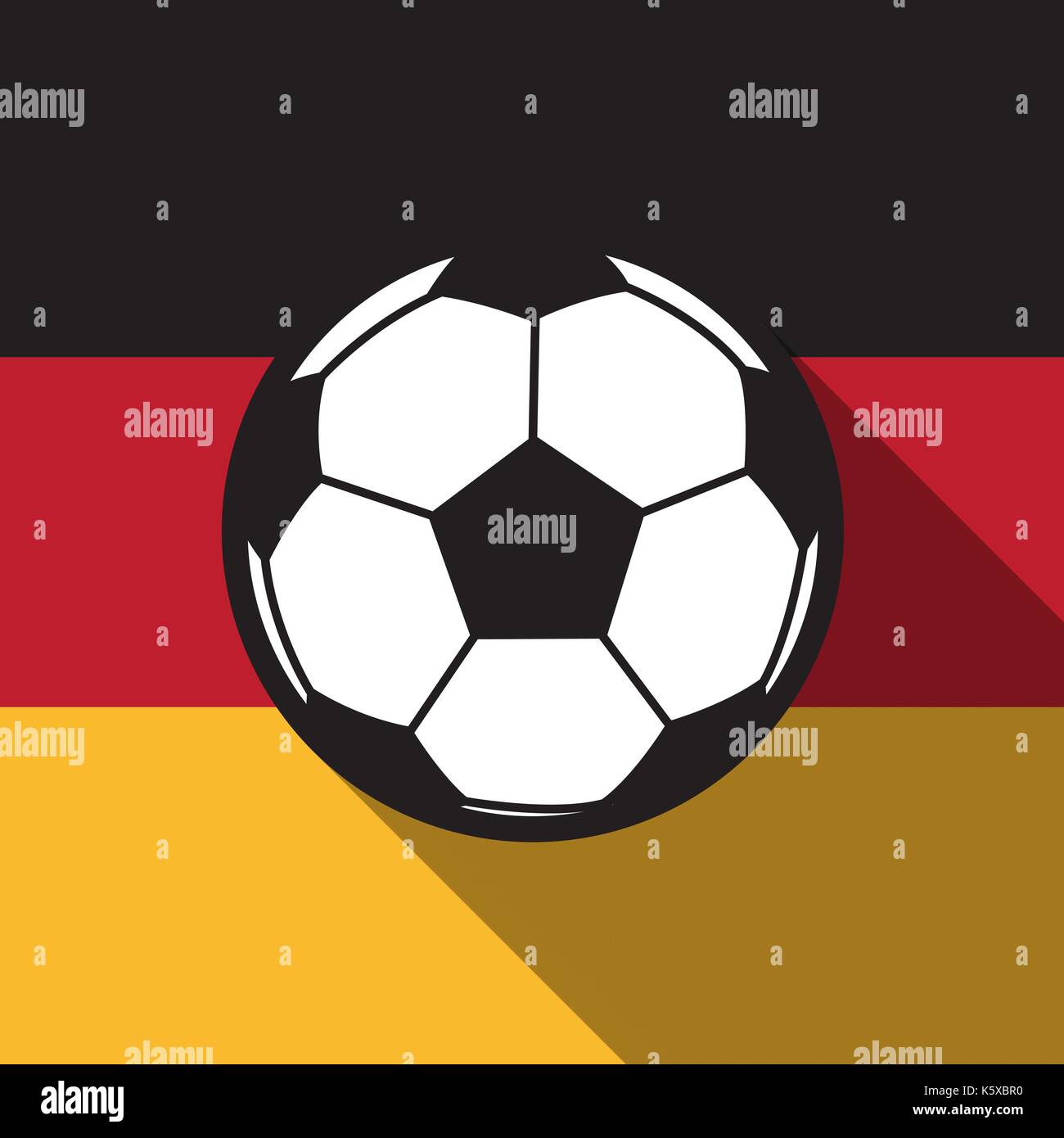 Fußball-Ikone mit Deutschland Fahne Hintergrund, lange Schatten Vektor Stock Vektor Fußball-Ikone mit Deutschland Fahne Hintergrund, lange Schatten Vektor Stock Vektor