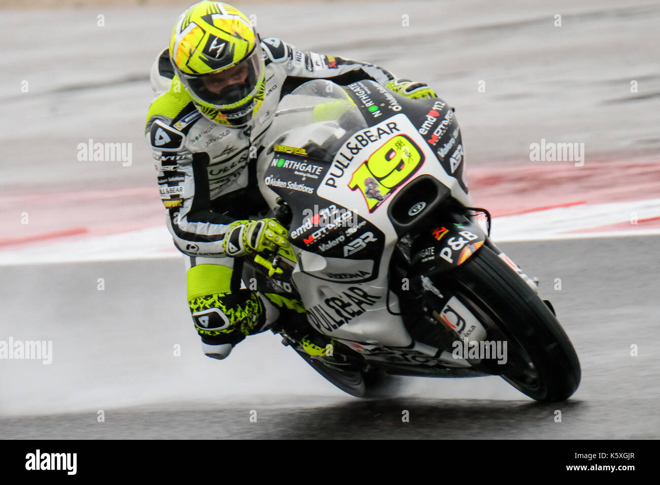 19 Alvaro Bautista (Spanien), Pull & Bear Aspar Ducati Team, Ducati Desmosedici GP16 Maschine, Gran Premio Tribul Mastercard di San Marino e della Riviera di Rimini, Aktion während der MotoGP WarmUP im Marco Simoncelli World Circuit für die 13. Runde der MotoGP-Weltmeisterschaft, die vom 8. bis 10. September 2017 in Misano Adriatico (RSM) Stockfoto