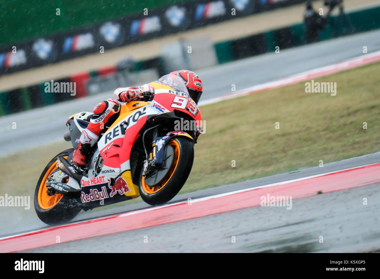 93 MARC MARQUEZ (Spanien), HRC Repsol Honda Team, Honda RC 213 V Maschine, Gran Premio Tribul Mastercard di San Marino e della Riviera di Rimini, Aktion während der MotoGP WarUp im Marco Simoncelli World Circuit für die 13. Runde der MotoGP-Weltmeisterschaft, die vom 8. bis 10. September 2017 in Misano Adriatico (RSM) Stockfoto