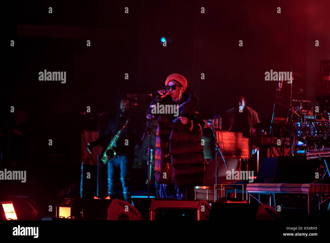 Toronto, Kanada. 10. September 2017. Lauryn Hill führt in der Budweiser Stadium in Toronto an ihrem Co-überbrückungskosten Tour mit NAS. Credit: Bobby Singh/Alamy leben Nachrichten Stockfoto