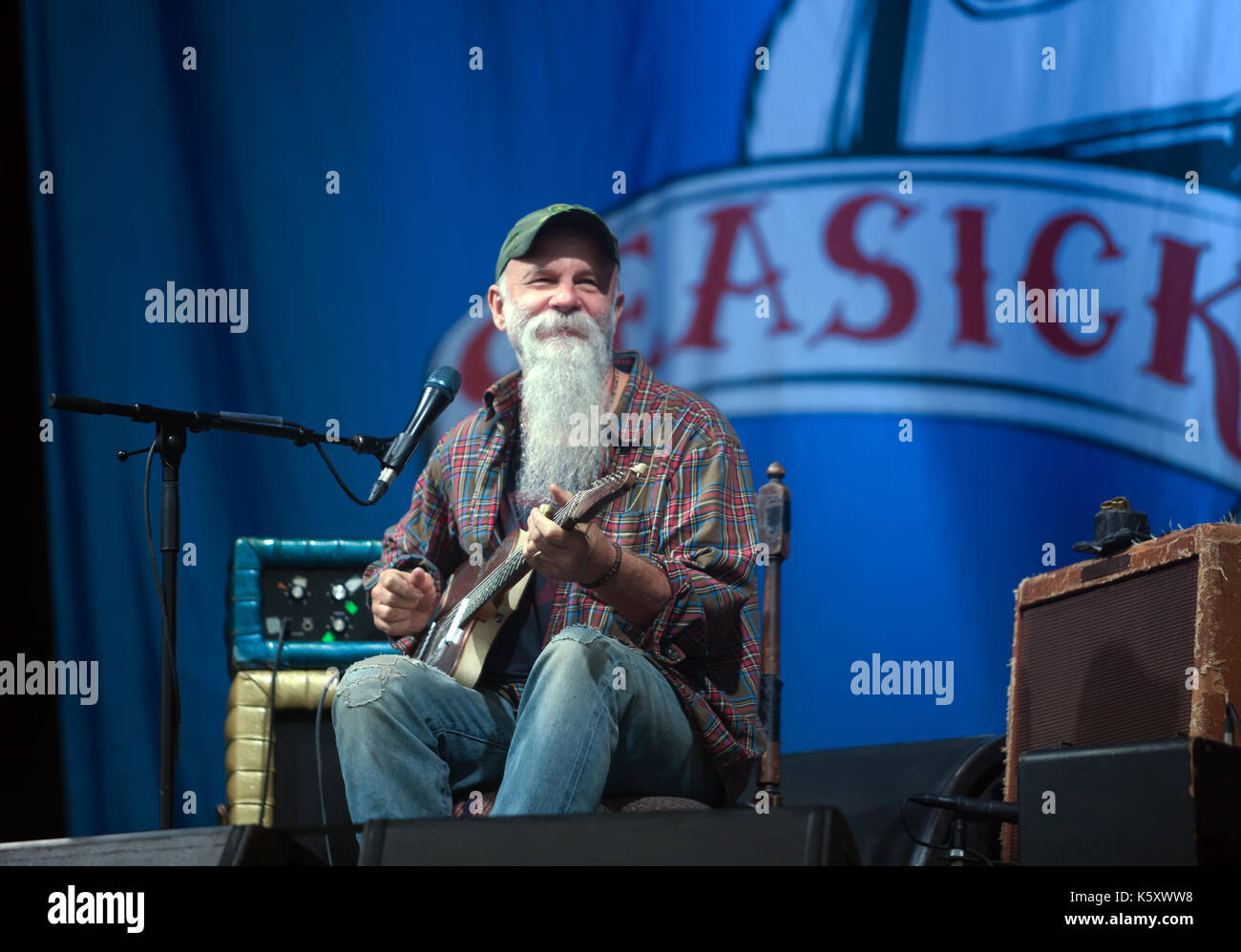 Seasick Steve auf der Hauptbühne am 2017 auf Blackheath Music Festival Stockfoto