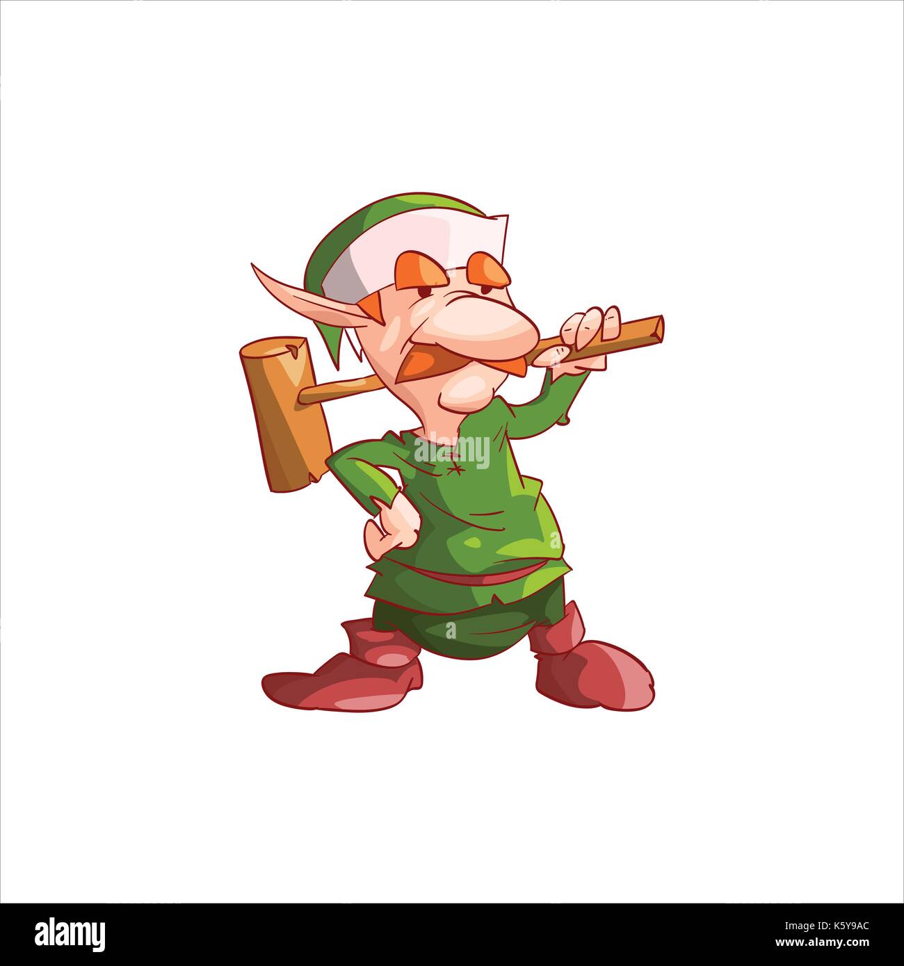 Vektor Zwerg, Gnome oder Weihnachten Elf Stock Vektor