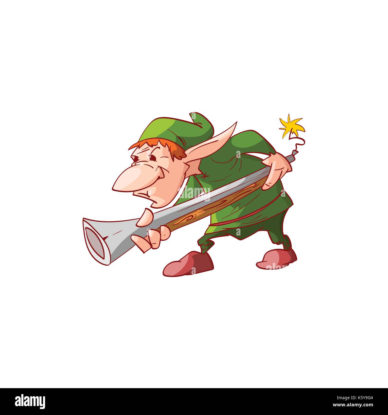 Vektor Zwerg, Gnome oder Weihnachten Elf Stock Vektor