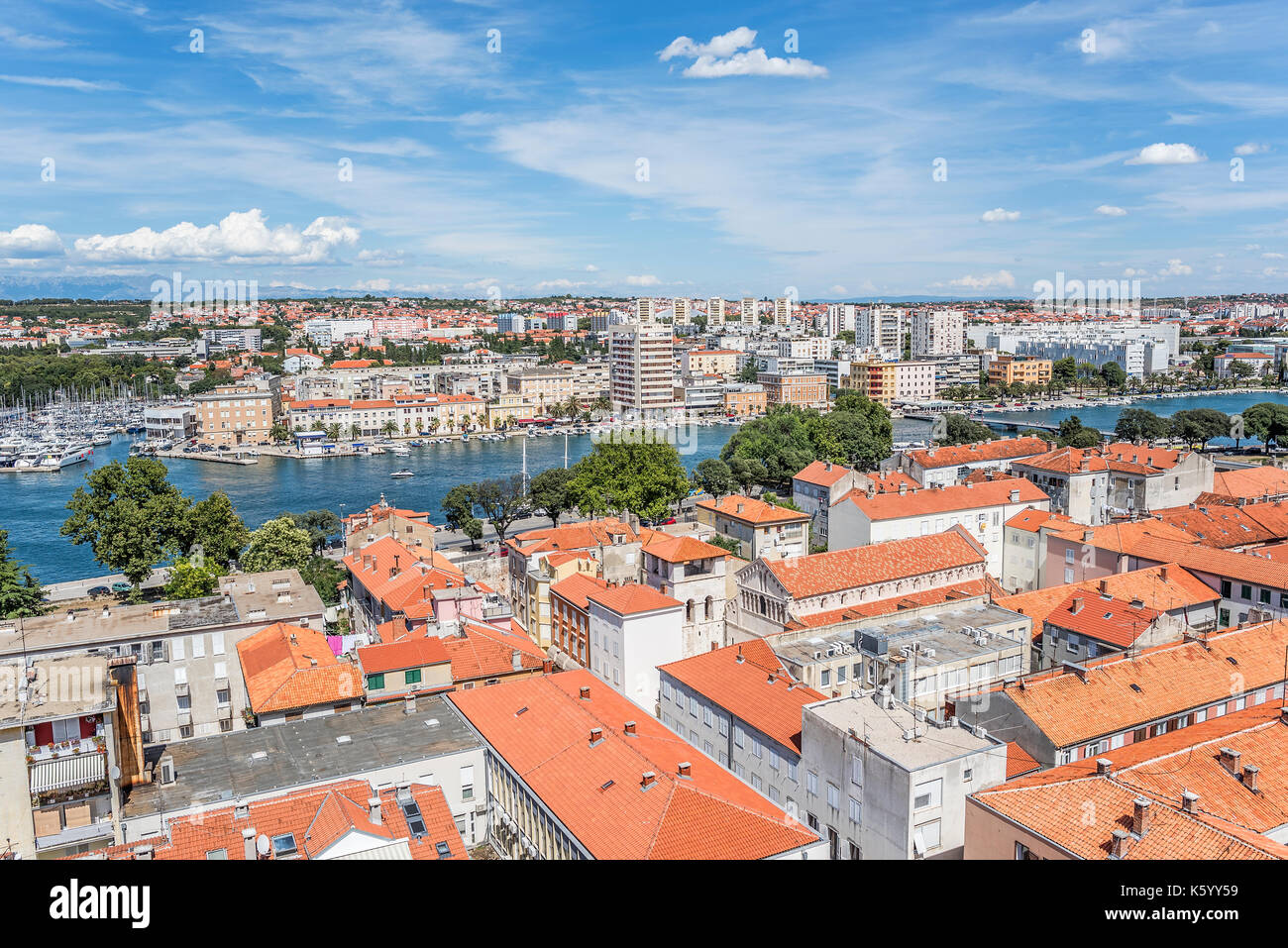 Zadar Stadt vom Turm. Dalmatien. Kroatien. Stockfoto