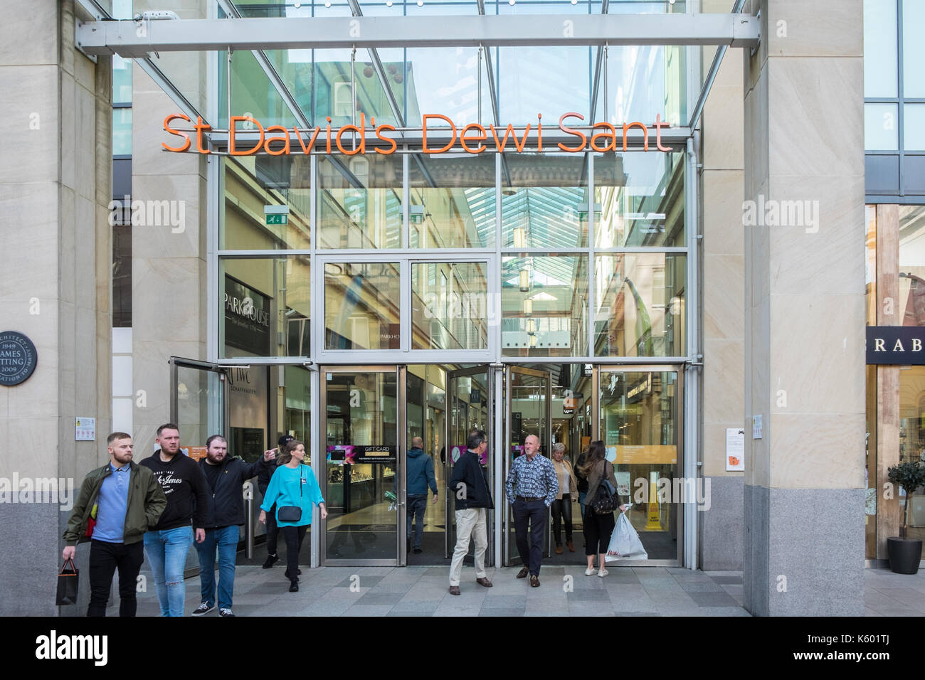 Saint David's, Dewi Sant, Shopping Center, Einzelhandel, shopsCardiff, Cardiff, Hauptstadt, Wales, Welsh, Stadt, Zentrum, Großbritannien, Großbritannien, Europa, Europäischen, Walisisch, weltoffen, Stockfoto