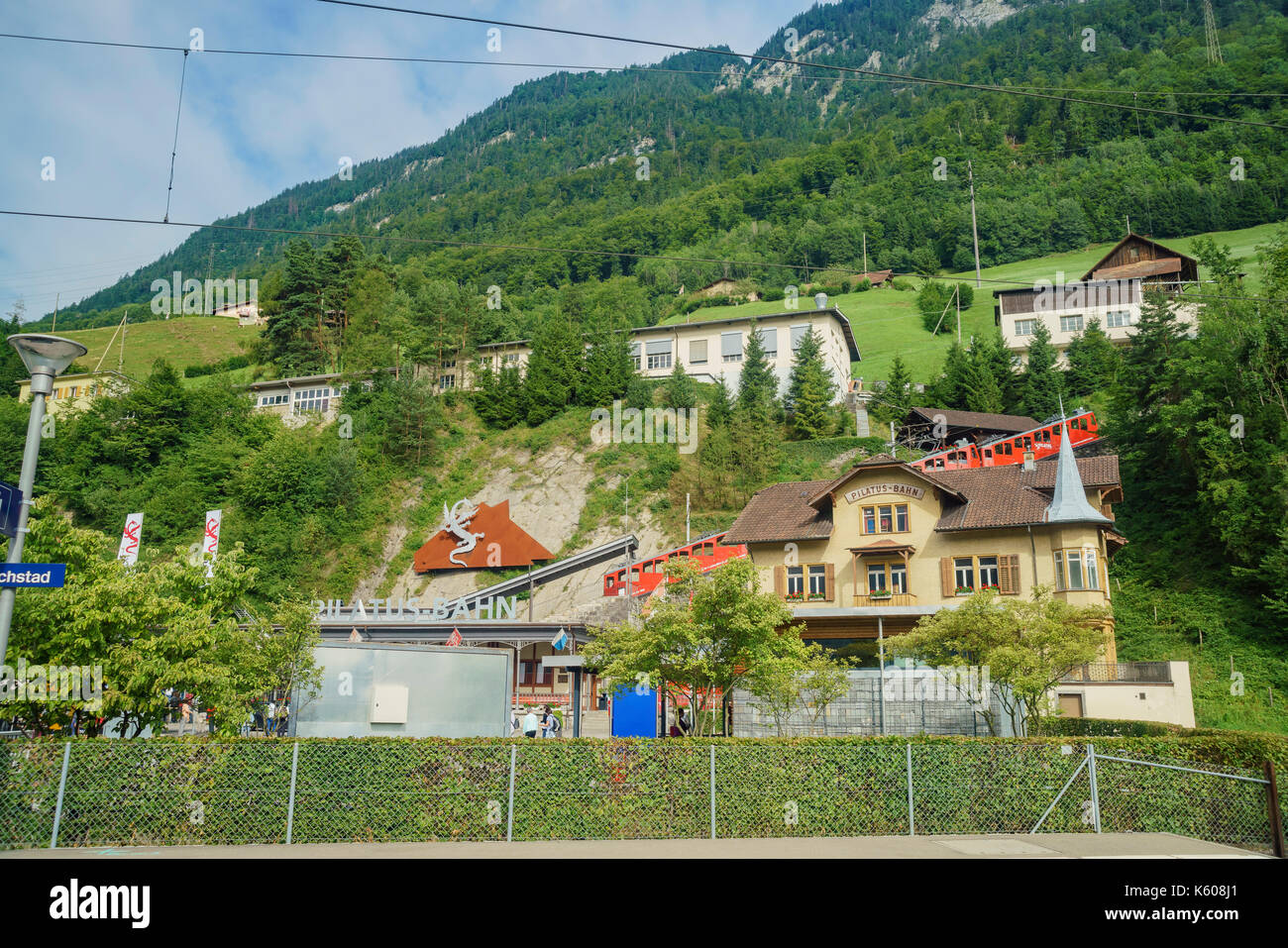 Luzern, 16. JULI: Der Bahnhof Pilatus am 16. JULI 2017 in Luzern, Schweiz Stockfoto