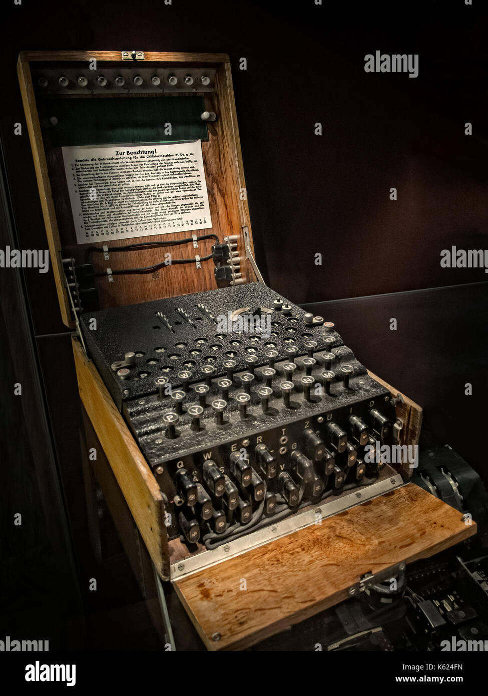 Deutsche WWII Enigma-Maschine. Stockfoto