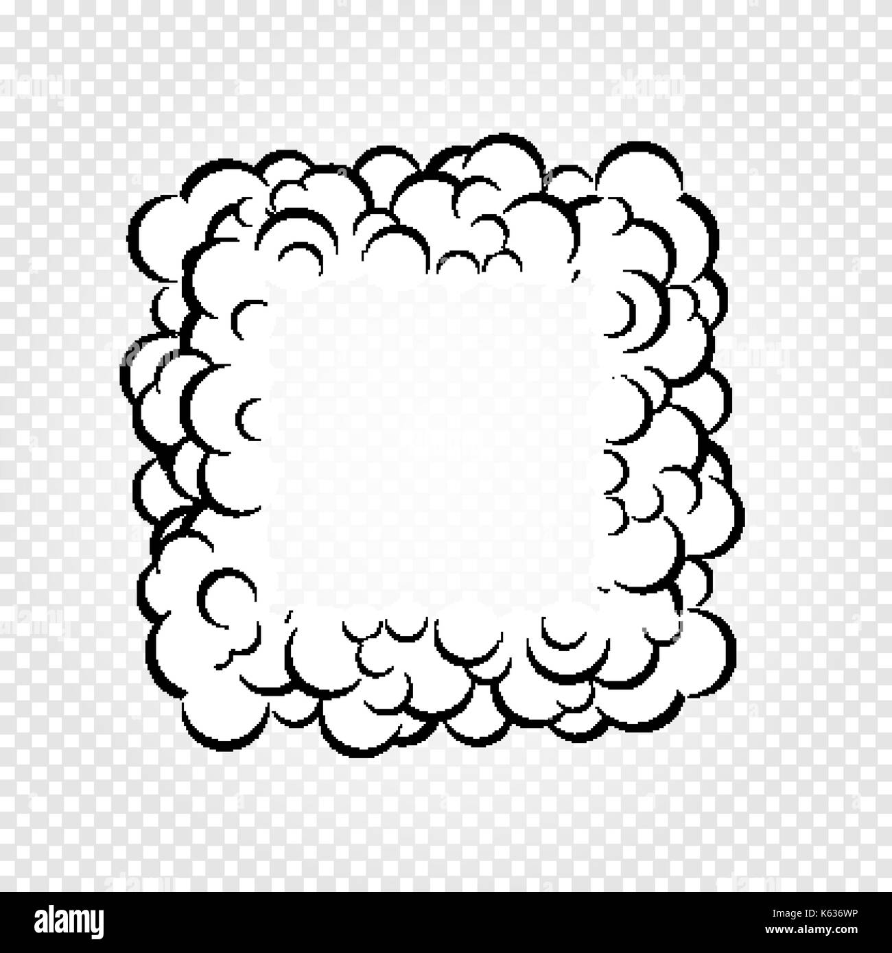 Isolierte cartoon Sprechblasen, Frames von Rauch oder Dampf, Comics dialog Cloud, Vector Illustration auf weißen transparenten Hintergrund. Stock Vektor