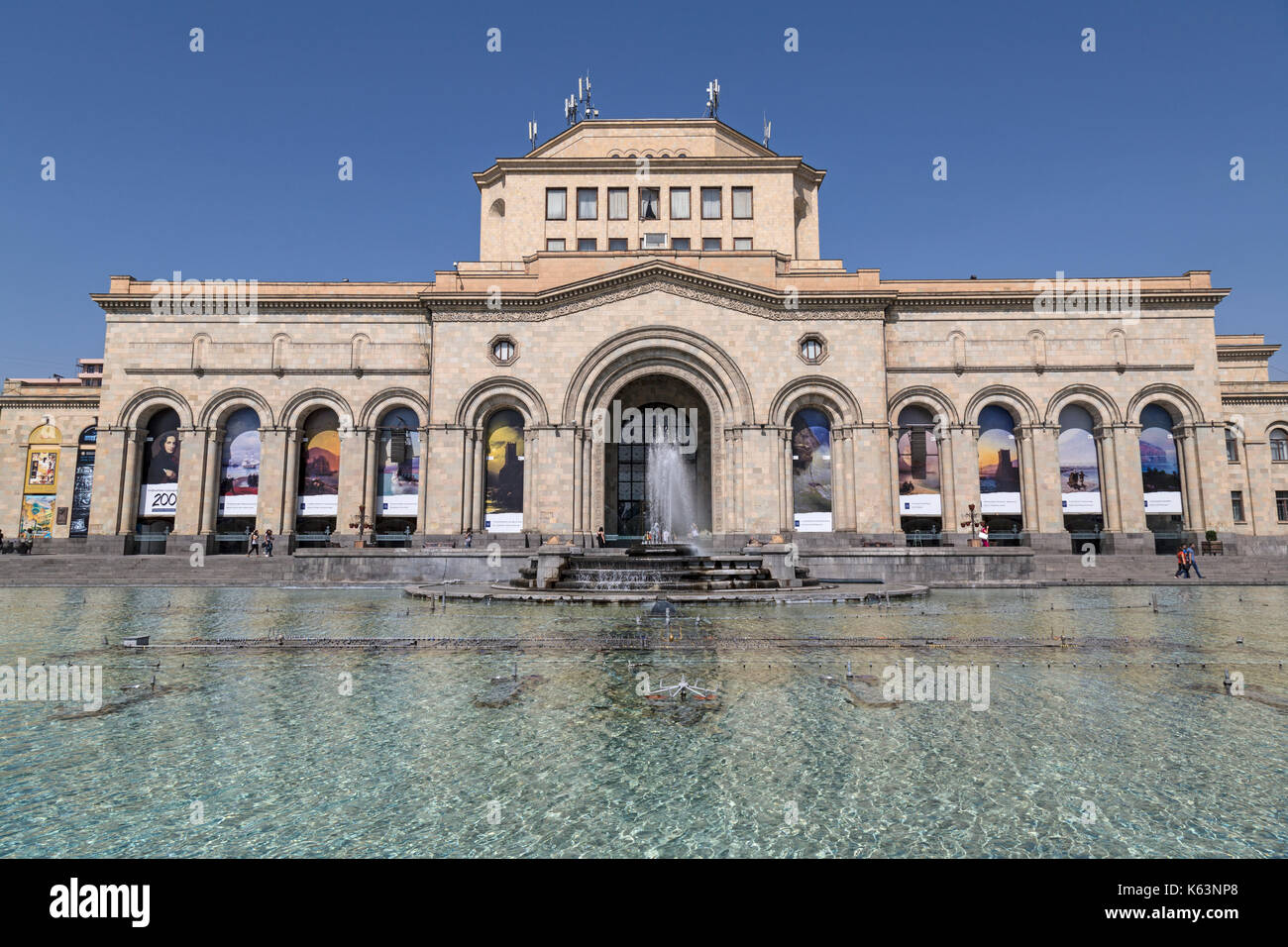 Gebäude am Platz der Republik in Eriwan, Armenien. Stockfoto