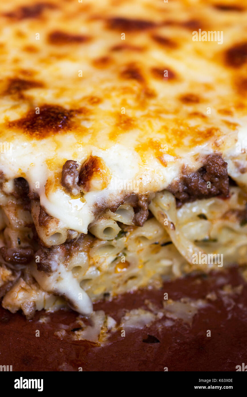 Pastitsio traditionelle griechische gebackene Nudeln Auflauf mit ...