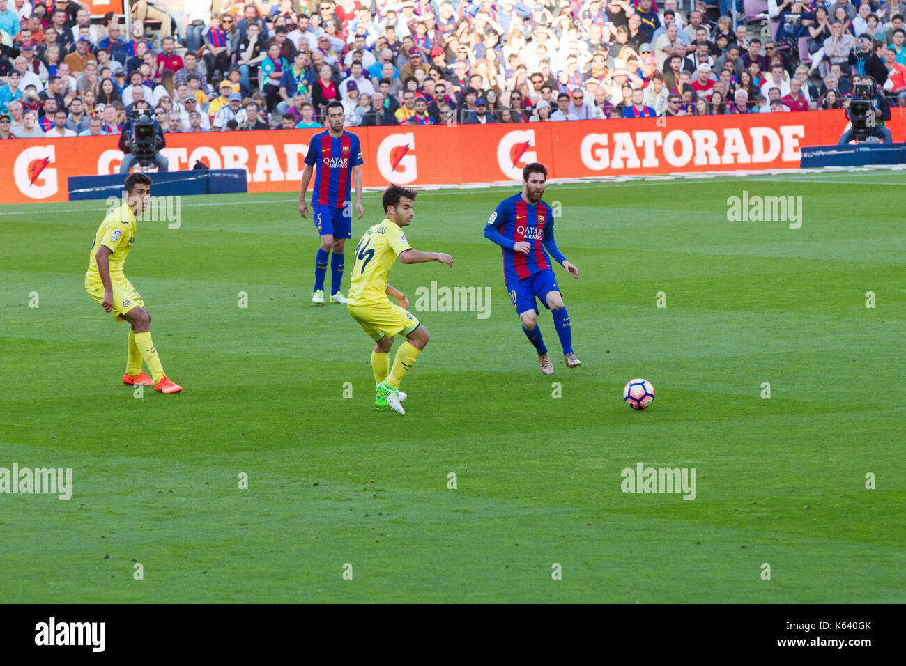 6/5/17 Barcelona gegen Villarreal Fußball-Liga Match im Camp Nou, Barcelona. Stockfoto