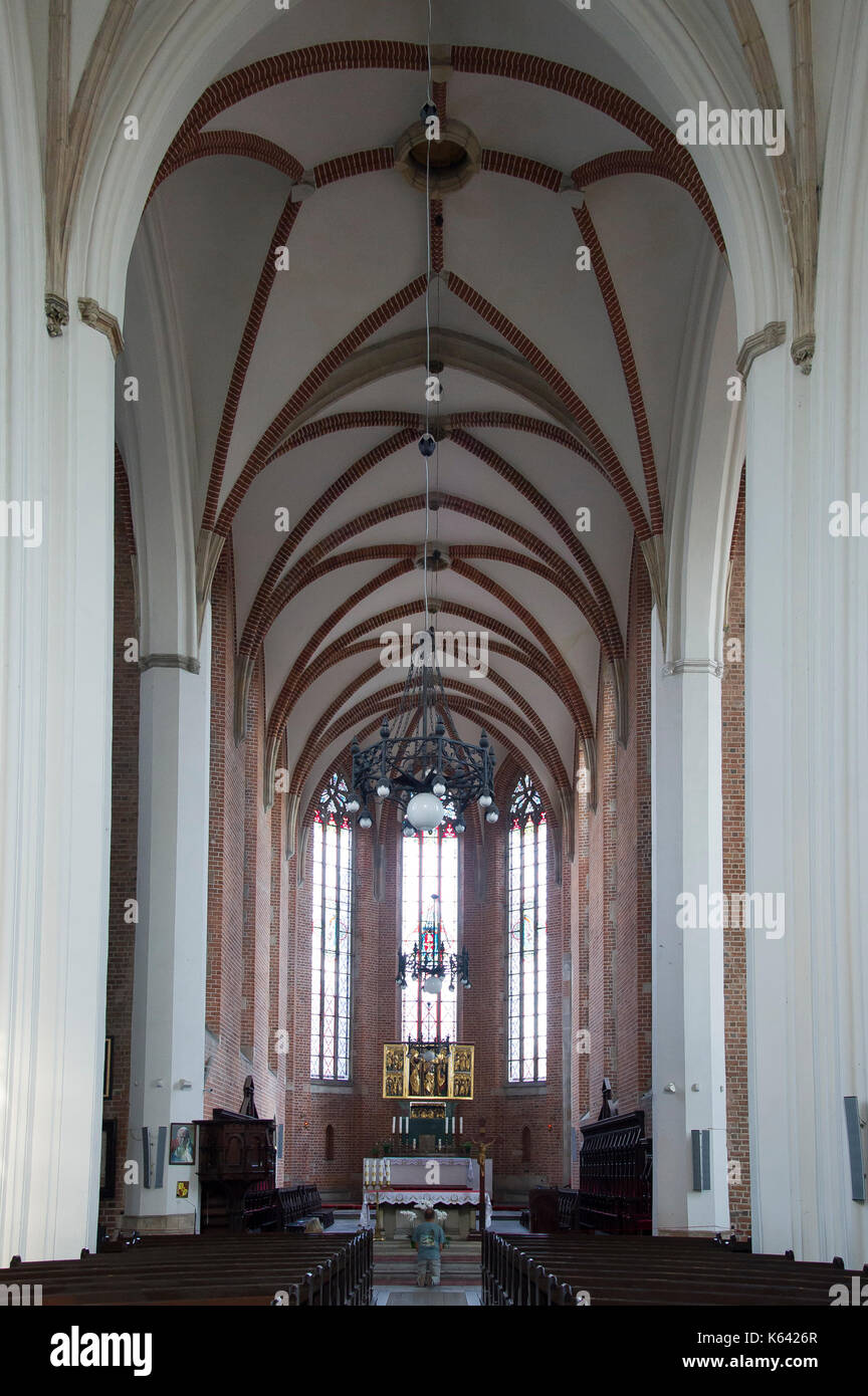 Gotische kolegiata Krzyza swietego ich Sw Bartlomieja (Stiftskirche Heilig Kreuz und St. Bartholomäus) auf Ostrow Tumski (Dominsel), Wro Stockfoto