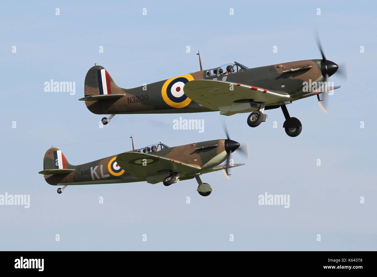 Supermarine Spitfire Mk1 die Anzeige an einem Duxford Air Show im Mai 2017. Nur vier von diesem Modell sind derzeit flugfähig. Stockfoto